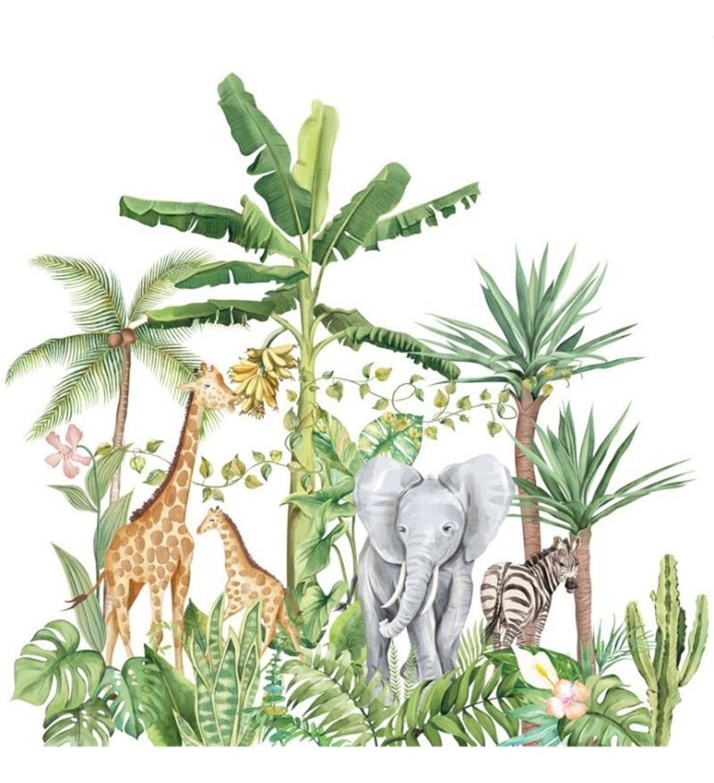 D_662030-MLU48802341517_012022-F.jpg Vinilo Decorativo De Pared Animales Selva Adhesivo Sticker - Imagen 1