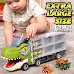 Juguete Niños Dino Camión Rampa 10 Autos 12 Dinosaurios - Imagen 5