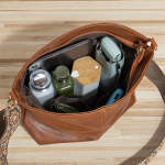 Bolso Cartera Cuero Alta Calidad Gran Capacidad Asa De Tela - Imagen 10