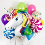 Globos Metálicos Helio Para Cumpleaños Setx2 Unicornio Deco - Imagen 3