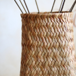 Florero Tejido Cesta Estilo Nordico En Mimbre Y Bambu - Imagen 3