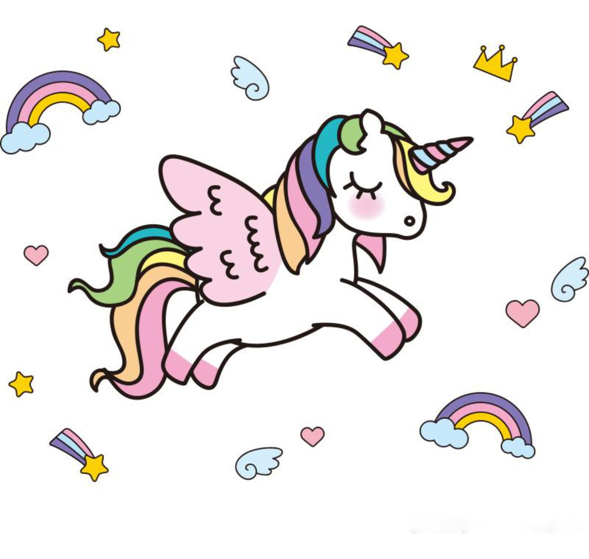 D_668414-MLU69510811823_052023-F.jpg Vinilo Decorativo Infantil Unicornio Saltando Pared Sticker - Imagen 1