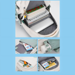 Mochila Impermeable Escolar Liceo Unisex Viaje Facultad Diseño De La Tela Lila - Imagen 5