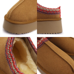 Pantufla Cerrada Con Corderito Con Plataforma Estilo Sueco - Imagen 6