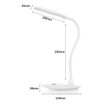 Lámpara Led De Mesa Cuello Flexible Estructura Blanco Pantalla Blanco - Imagen 7