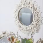 Espejo Colgante De Pared Redondo Decorativo Macramé Vintage - Imagen 4