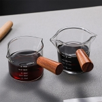 Jarra Medidora Cafe Alcohol Salsas Vidrio Y Madera 70ml - Imagen 6
