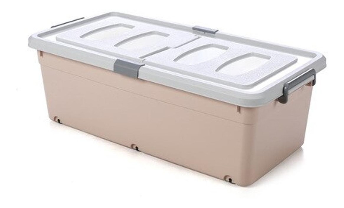 D_673358-MLU47622106200_092021-F.jpg Caja Organizadora De Ropa Doble Tapa Y Ruedas Grande - Imagen 1
