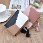 Billetera Dama Tarjetero Con Cierre En Cuero Pu - Geometrico - Imagen 4