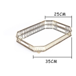 Bandeja Rectangular Dorada Nórdica Espejada Deco Grande - Imagen 2