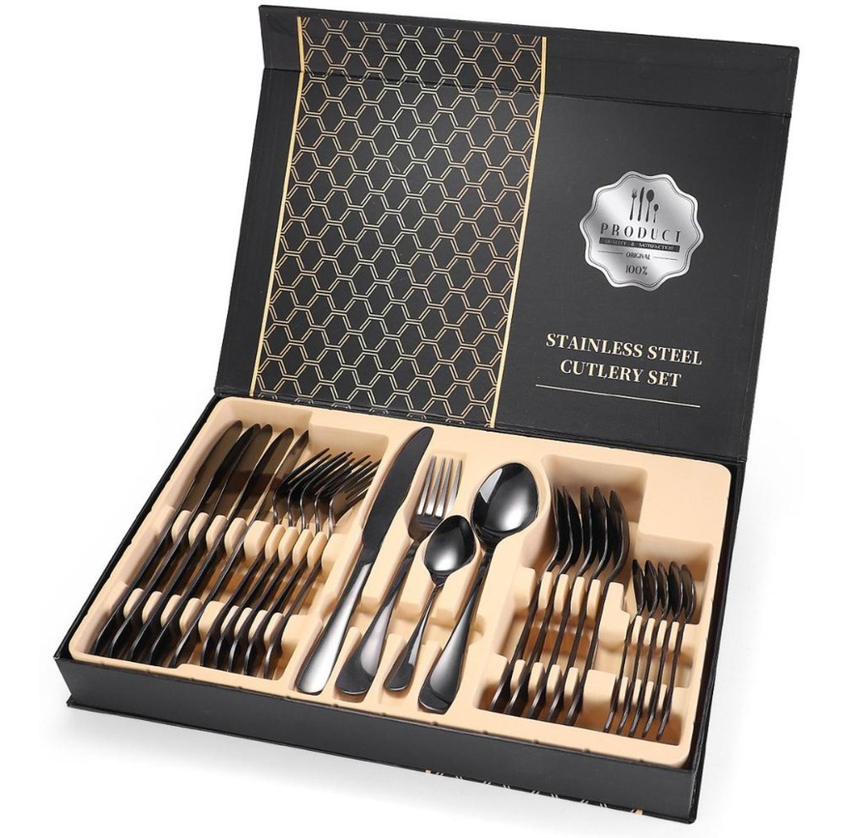 D_676882-MLU50512823266_062022-F.jpg Set 24 Cubiertos Acero Inoxidable Almuerzo O Cena - Clasico - Imagen 1