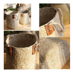 Cesto Canasta De Fibra Natural Mediano 25x21cm Maceta Flores - Imagen 3