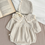 Body Vestido Bebe Con Sombrero Diseño Vintage Delicado - Imagen 2