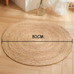 Alfombra Redonda De Rattan Chica Sala De Estar Dormitorio - Imagen 9