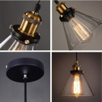 Lampara De Techo Colgante Embudo Vintage De Vidrio - Imagen 10