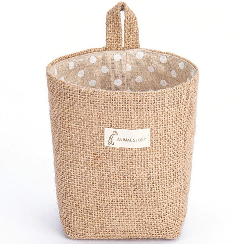 D_683456-MLU47446671895_092021-F.jpg Bolsa Cesto De Tela Lino Para Almacenar Objetos Colgante - Imagen 1