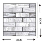 Revestimientos Adhesivo Panel 3d Ladrillo Gris 30x30cm A2 - Imagen 2