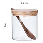 Frascos De Vidrio Especieros Tapa Madera Cocina Con Cuchara - Imagen 2