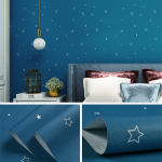 Papel Adhesivo Niños Empapelar Paredes Estrellas Colores Azu - Imagen 2