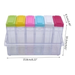 Especiero 6 Frascos Plástico Condimentos Varios Colores - Imagen 3