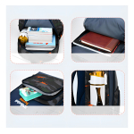 Mochila Escolar Para Niños Bolsillos Gran Capacidad Diseño De La Tela Formas - Imagen 4