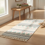 Alfombras Nórdicas Vintage Con Borlas Flecos Textil 90 Cm - Imagen 7