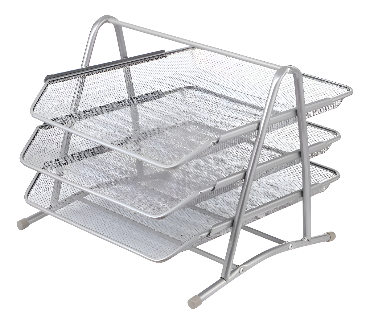 D_694293-MLA96426378083_102025-F.jpg Organizador Set Escritorio De Metal Bandeja Triple Color Plateado - Imagen 1