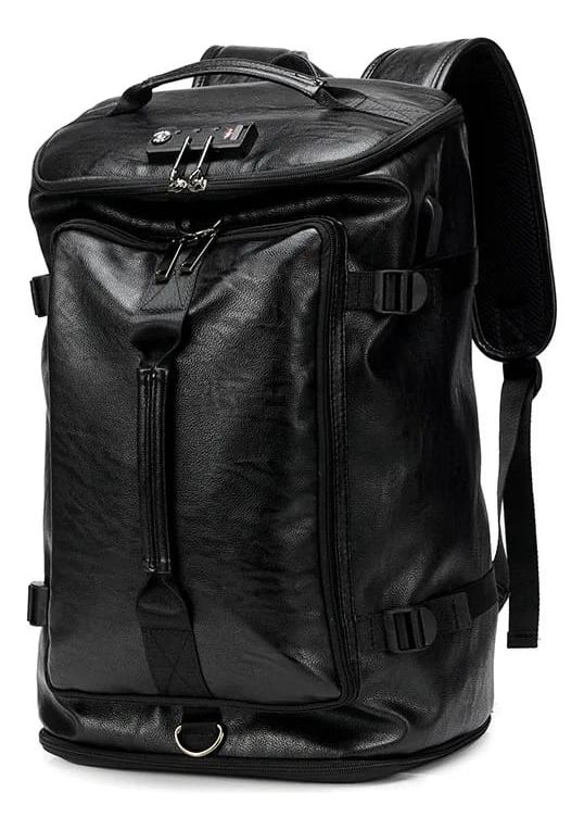 D_696356-MLU76811043476_062024-F.jpg Mochila Bolso Con Candado De Combinación Simil Cuero Calidad - Imagen 1