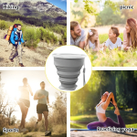 Vaso De Silicona Plegable Con Tapa Libre Bpa - Imagen 2