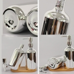 Dispensador Jabon Liquido O Cremas Para Baño Metalizado - Imagen 5