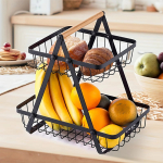 Canasto Organizador De Frutas Y Verduras 2 Niveles Metal - Imagen 9