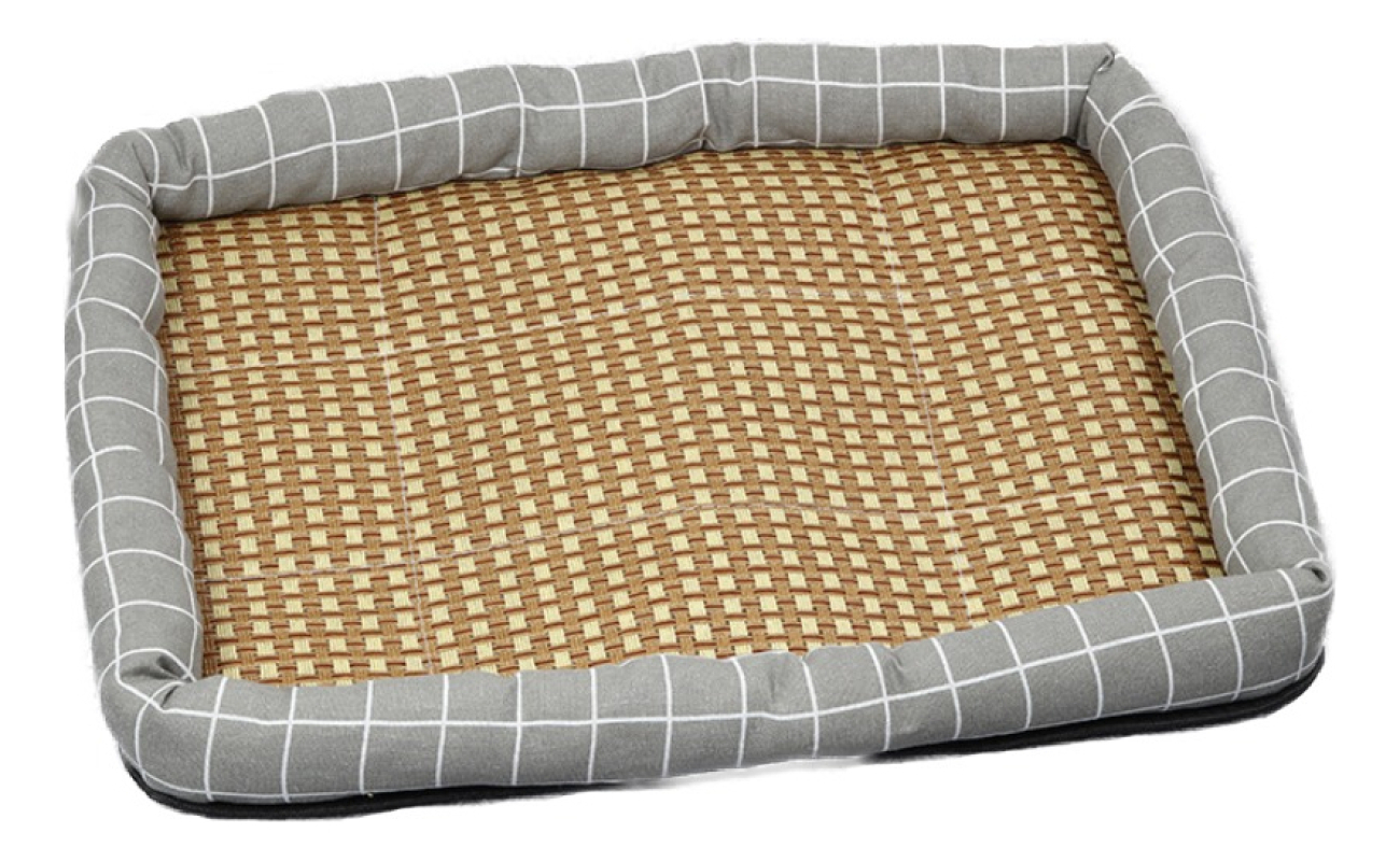 Cama Cucha Para Mascotas Chica 40x30cm Perro Gato Color Gris Diseño Rayas