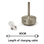 Lámpara Portatil De Mesa Inalambrica Usb Táctil De Acero - Imagen 14