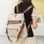 Mochila Urbana En Cuero Pu Estilo Hobo Varios Bolsillos - Imagen 8