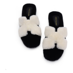 Pantufla Chata Super Peluda Para Dama Cruzada Abierta - Imagen 15