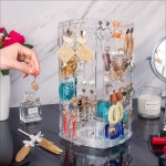 Organizador Joyas Vertical Giratorio 13x13x28cm Acrilico - Imagen 3