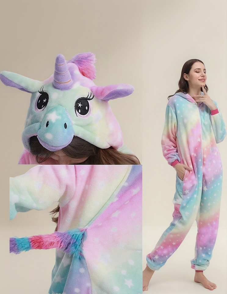 D_709780-MLU85421910513_052025-F.jpg Pijama Unicornio Para Adulto Invierno Talles M L - Imagen 1