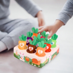 Juguete Sensorial De Encastre Montessori Zanahoria Bebes Color Crema - Imagen 3