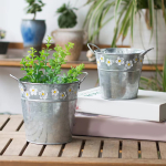 Maceta Decorativa Metalica Ideal Artificiales Varios Modelos - Imagen 4