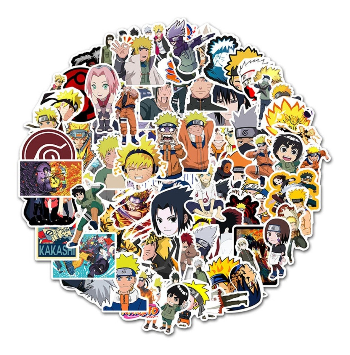 D_711037-MLU54382868665_032023-F.jpg Set De 100 Pegotines Stickers De Naruto Anime Manga Vinilico - Imagen 1