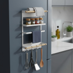 Portarollo Acero Colgante Imantado Repisa Estante Cocina Bañ - Imagen 9