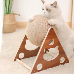 Juguete Rascador Para Gatos Bola De Hilo Sisal Facil Armado 18cm - Imagen 5