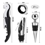 Set Para Vinos 4 Piezas De Metal Estuche Sacacorchos Cocina - Imagen 5