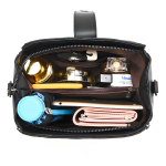 Cartera Bolso De Dama Bandolera Triángulos Moderna Diseño De La Tela Negro - Imagen 4