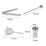 Set 5 Piezas Juego Cocteleria Barman Acero Inoxidable Color Metálico - Imagen 7