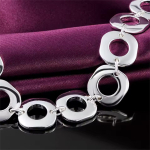 Pulsera Tipo Cadena En Plata 925 Diseño Cuadrado Elegante - Imagen 5