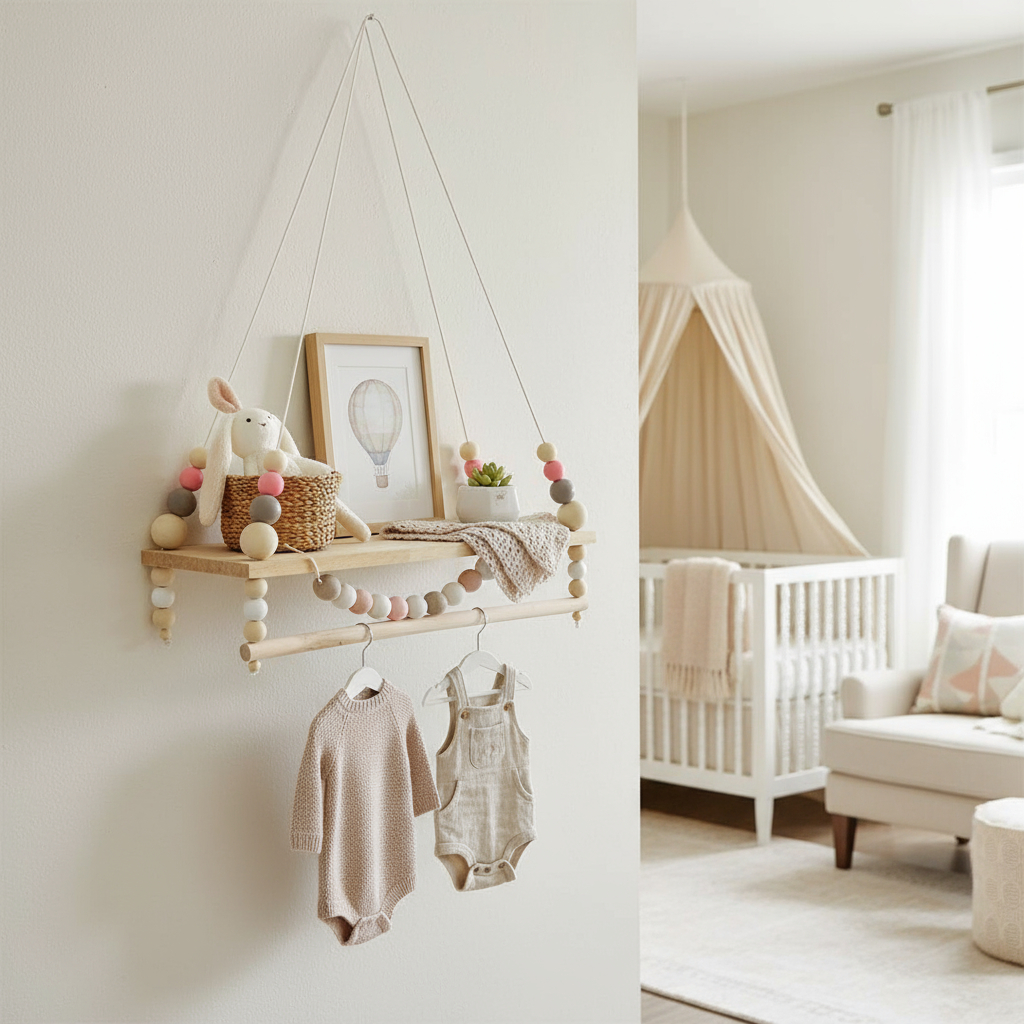 D_720874-MLU93764998125_092025-F.jpg Estanteria Artesanal Para Habitacion De Niños Estilo Nordica - Imagen 1