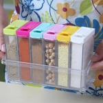 Especiero 6 Frascos Plástico Condimentos Varios Colores - Imagen 4