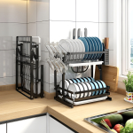 Seca Platos Escurridor Plegable Acero Inoxidable 2 Niveles - Imagen 5