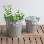 Maceta Decorativa Metalica Ideal Artificiales Varios Modelos - Imagen 2